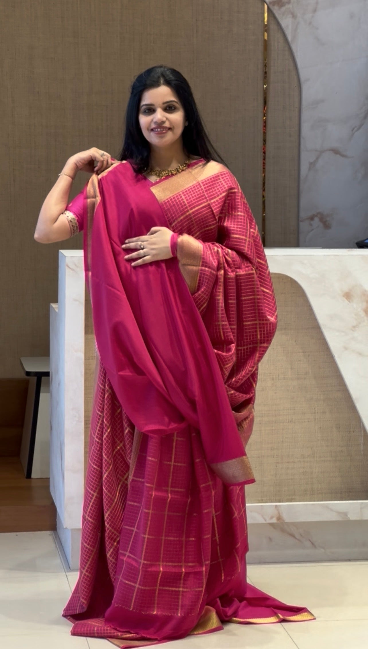 PSUV224-PINK PURE MYSORE SILK SAREE