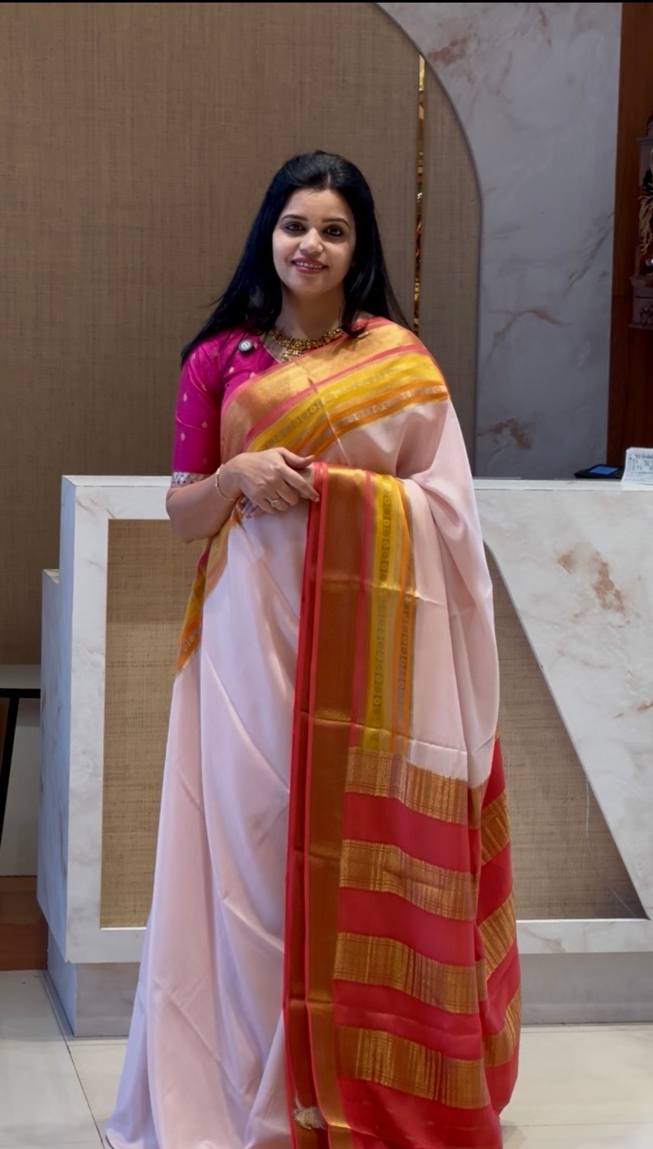PSUV260-BABYPINK PURE MYSORE SILK CREPE