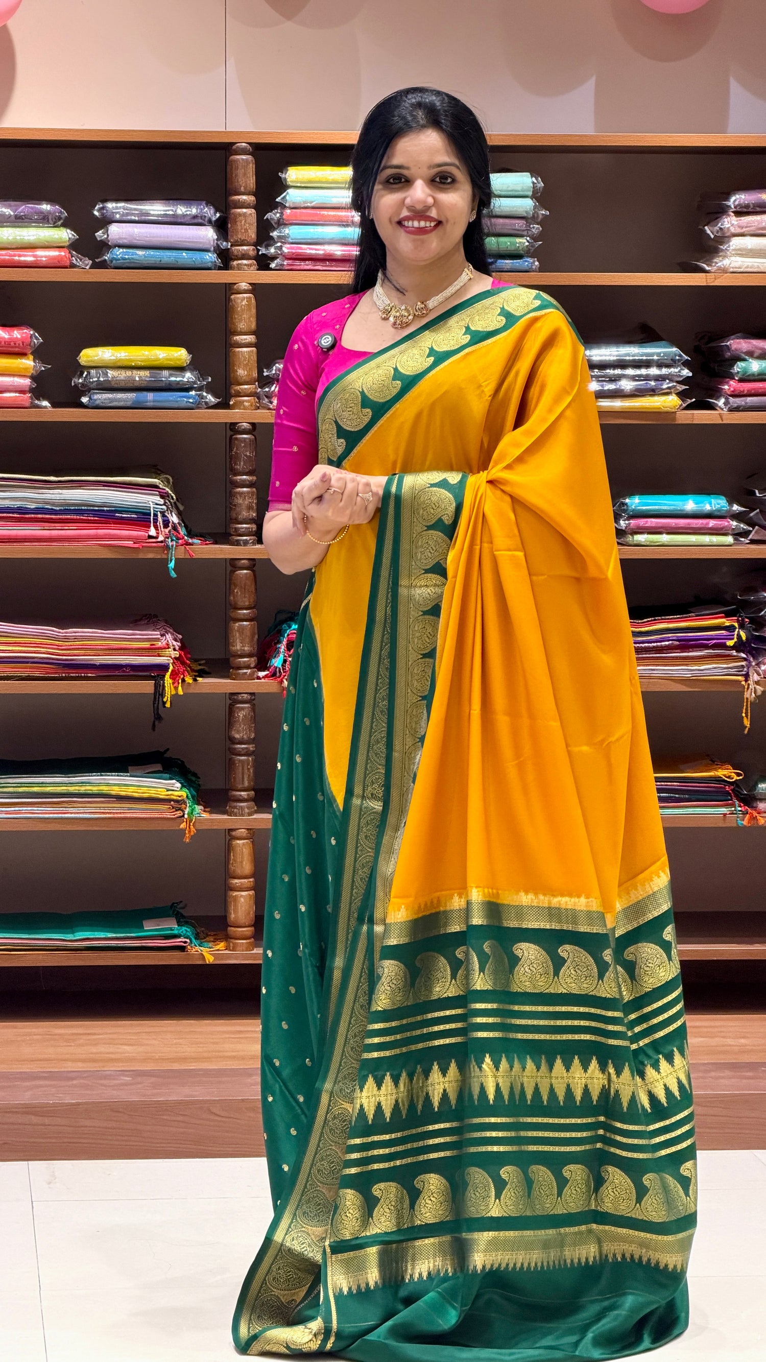 PURE MYSORE SILK SAREE PSH248-MUSTARD