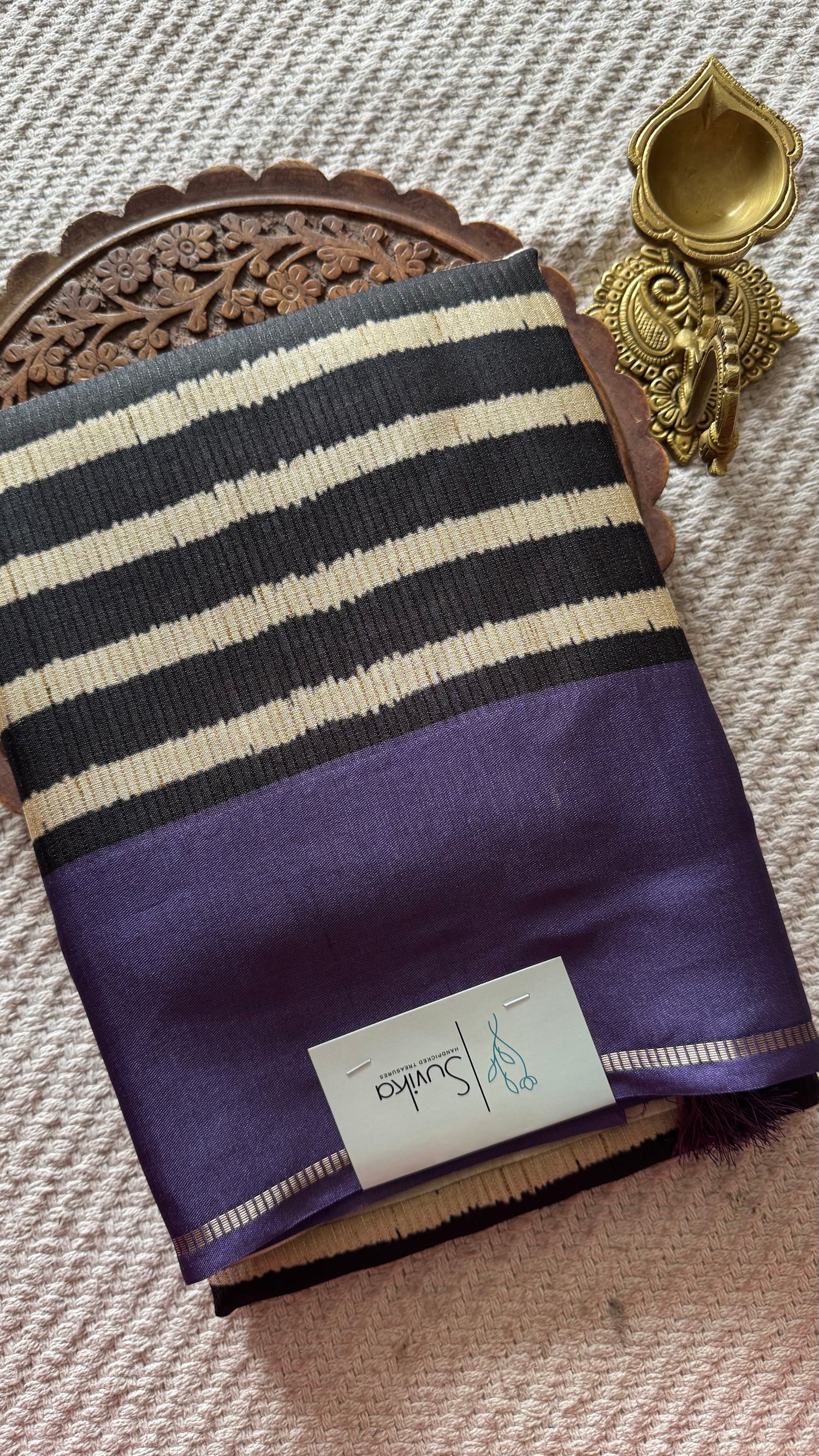 TUSSER SAREE SUV5634-LAVENDER