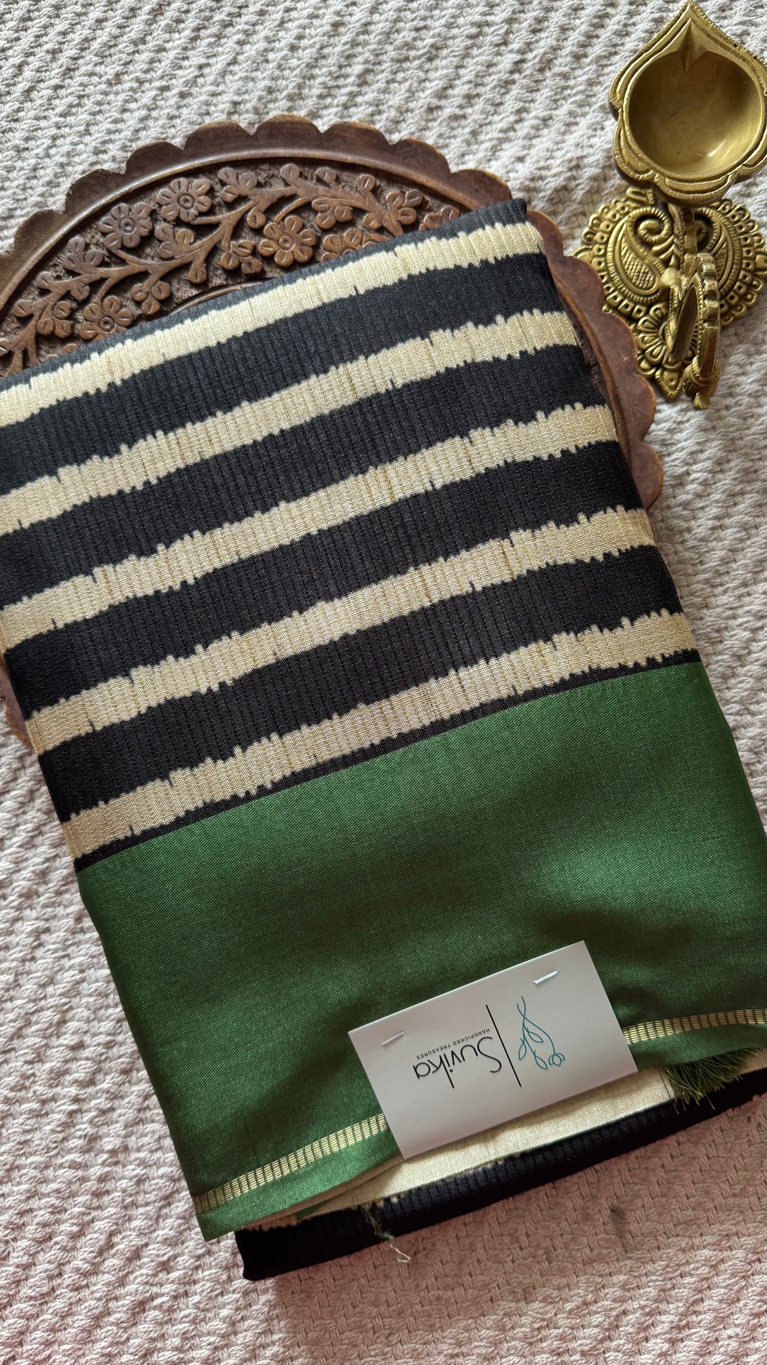 TUSSER SAREE SUV5634-GREEN