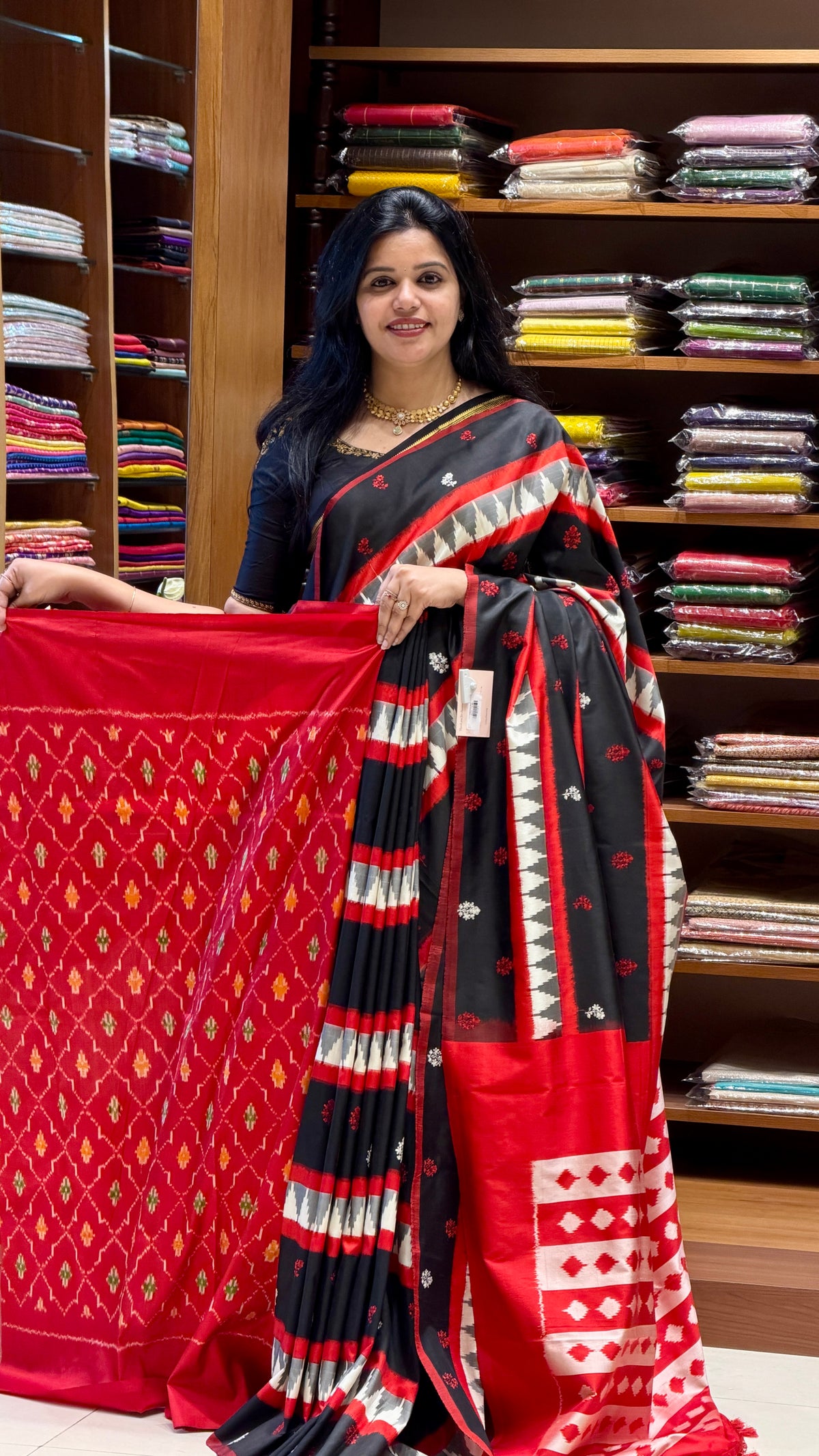 PURE IKKATH SILK SAREE PSKS134-RED