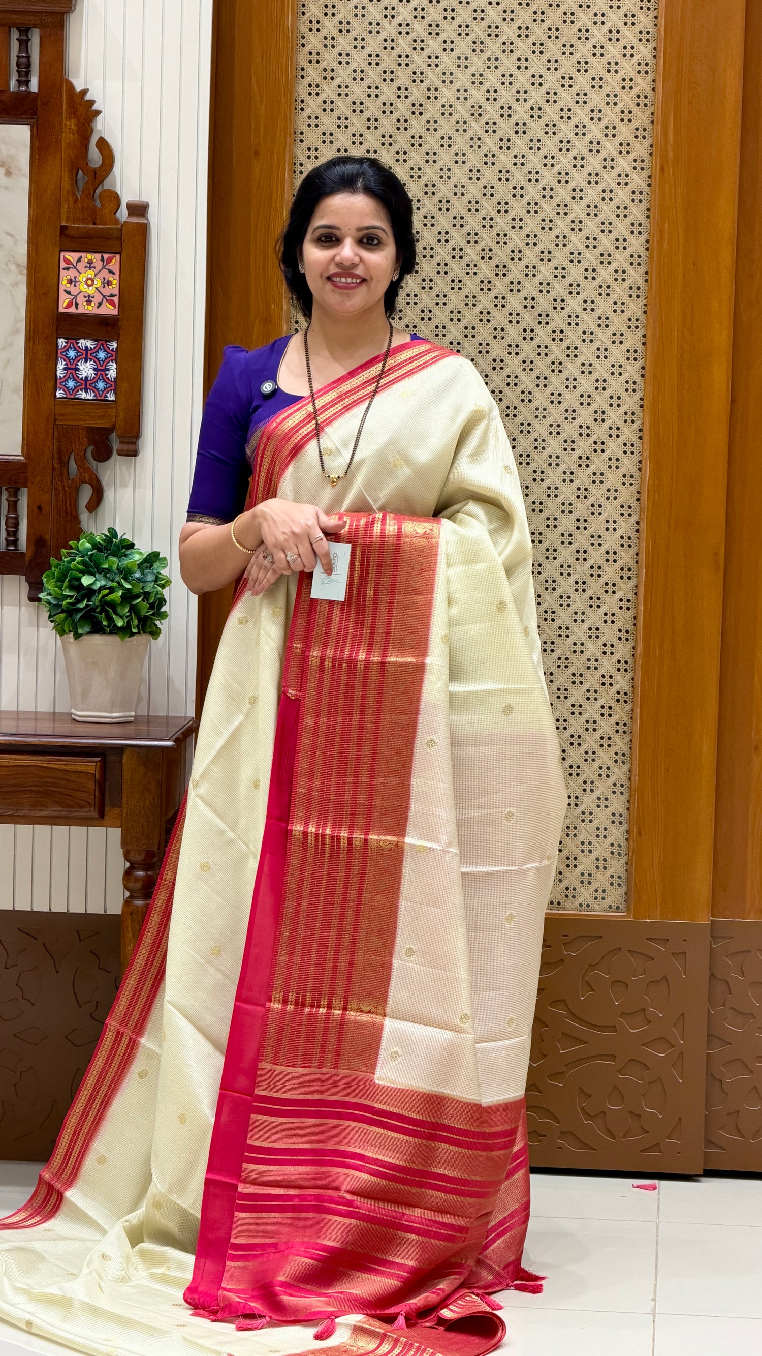 CREPE SILK SAREE SUV5456-WHITE WITH PINK