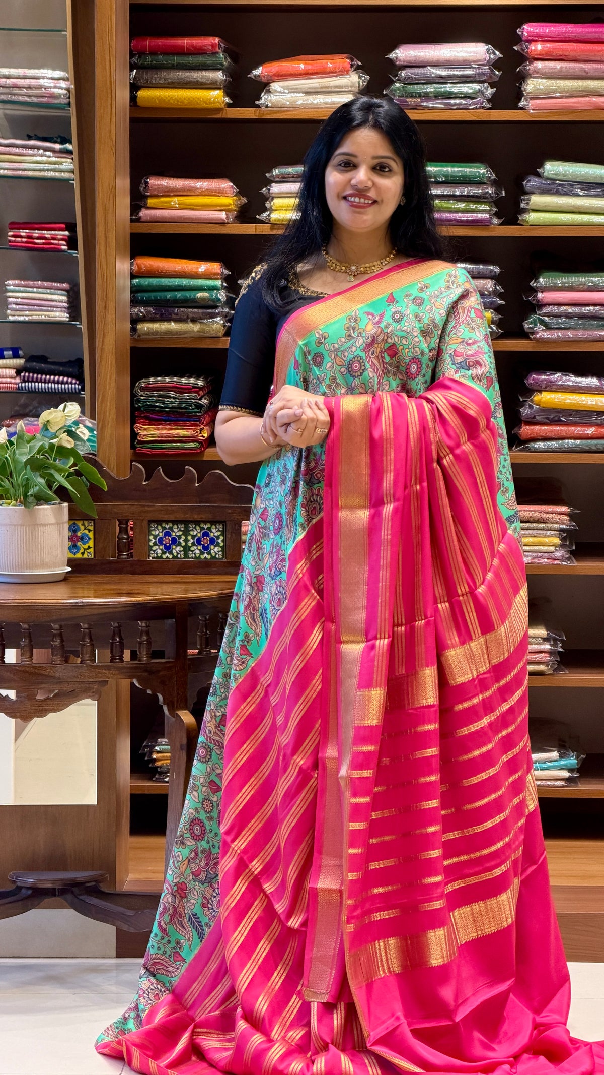 PURE MYSORE CREPE SAREE PSH680-PINK