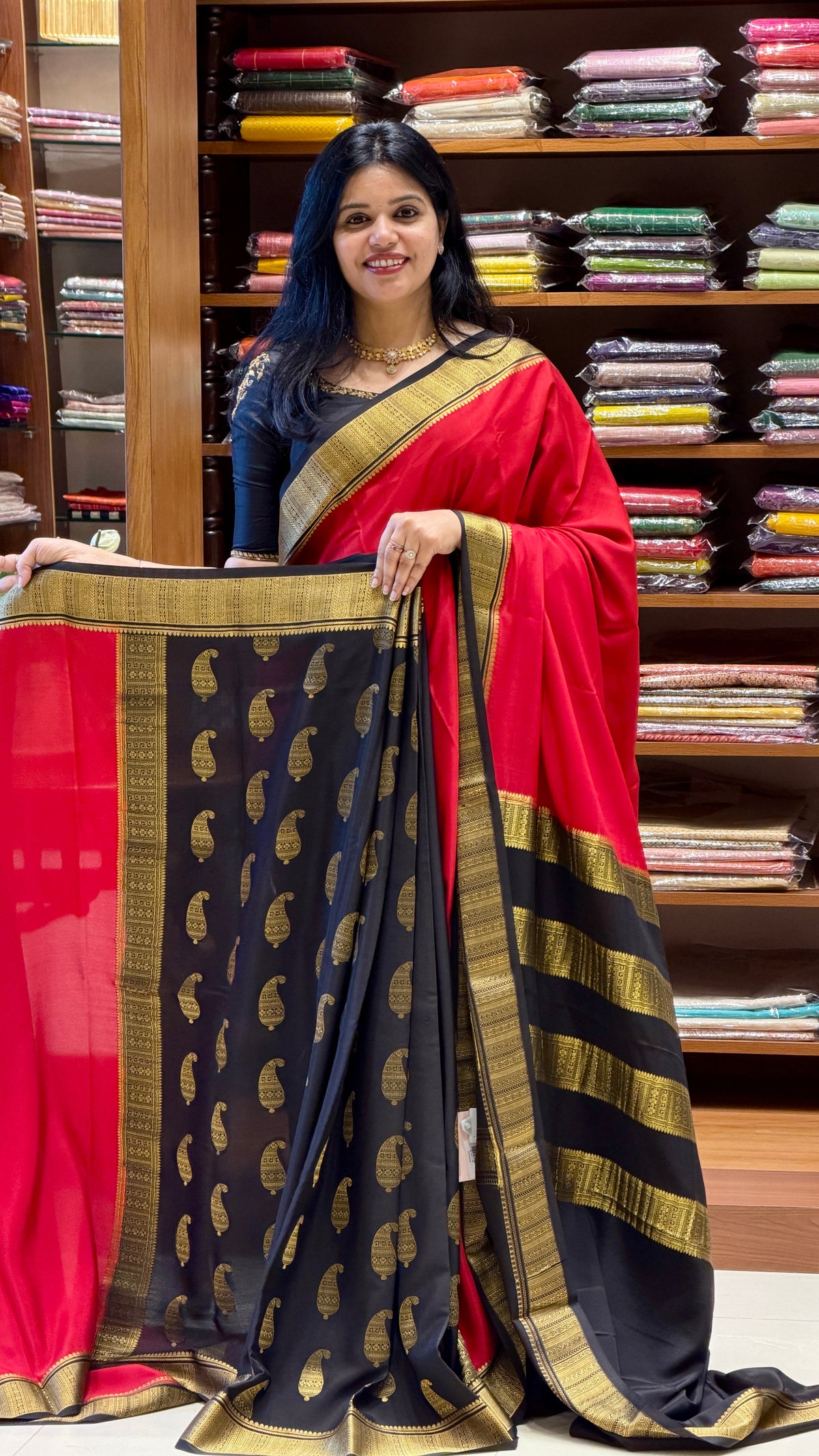 PURE MYSORE CREPE PSH246-RED