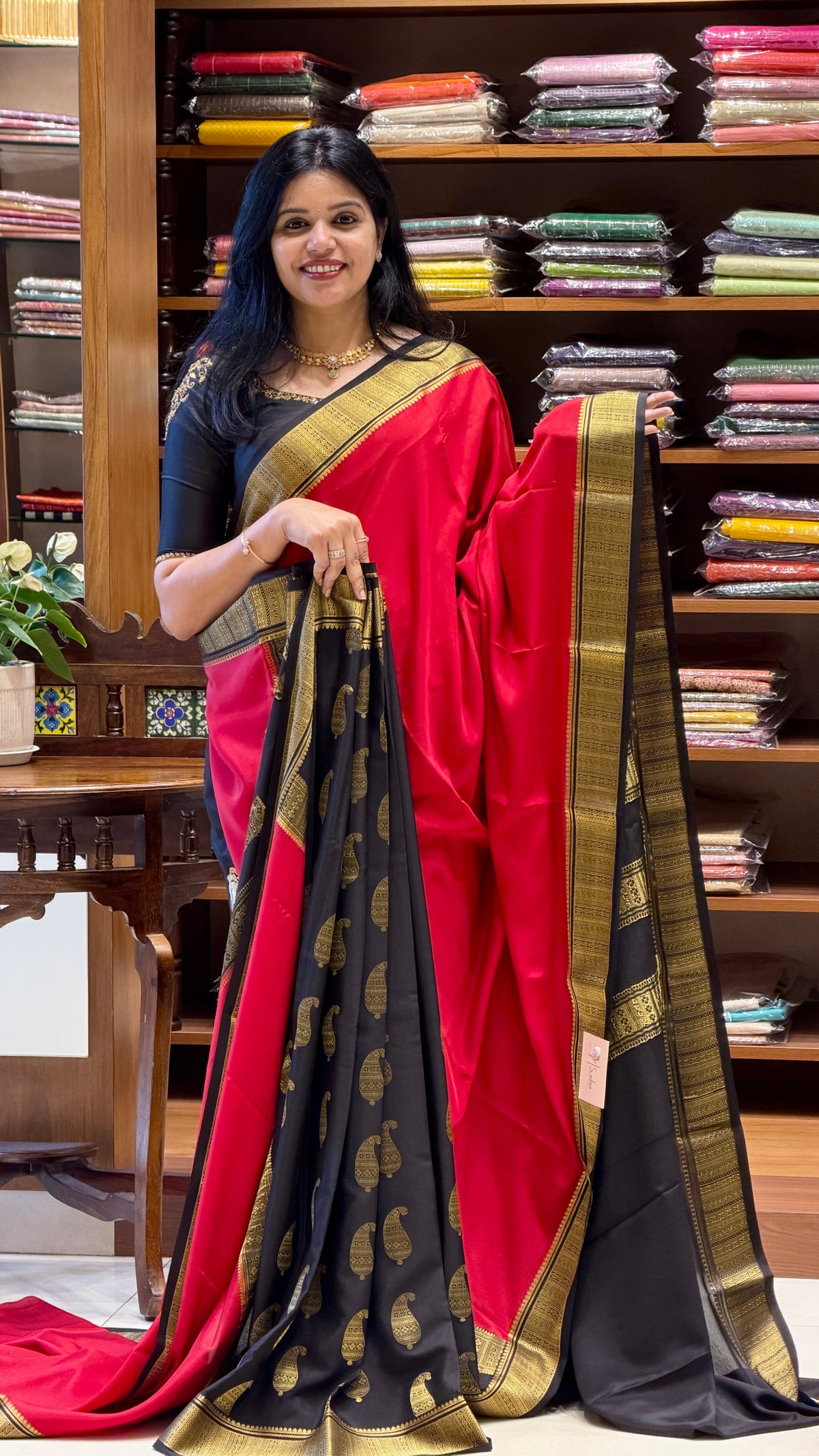 PURE MYSORE CREPE PSH246-RED