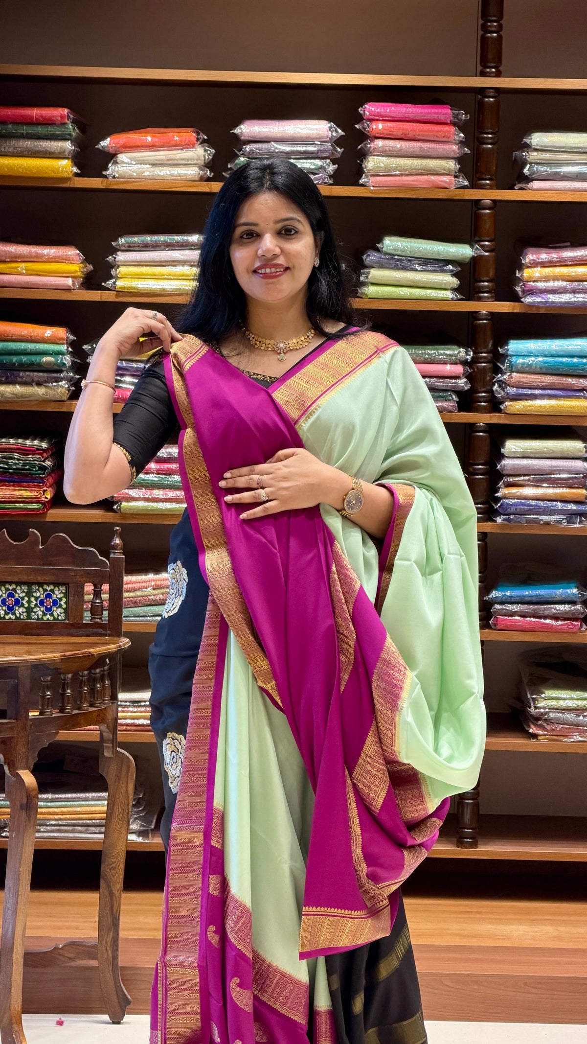 PURE MYSORE CREPE PSH246-SAGEGREEN
