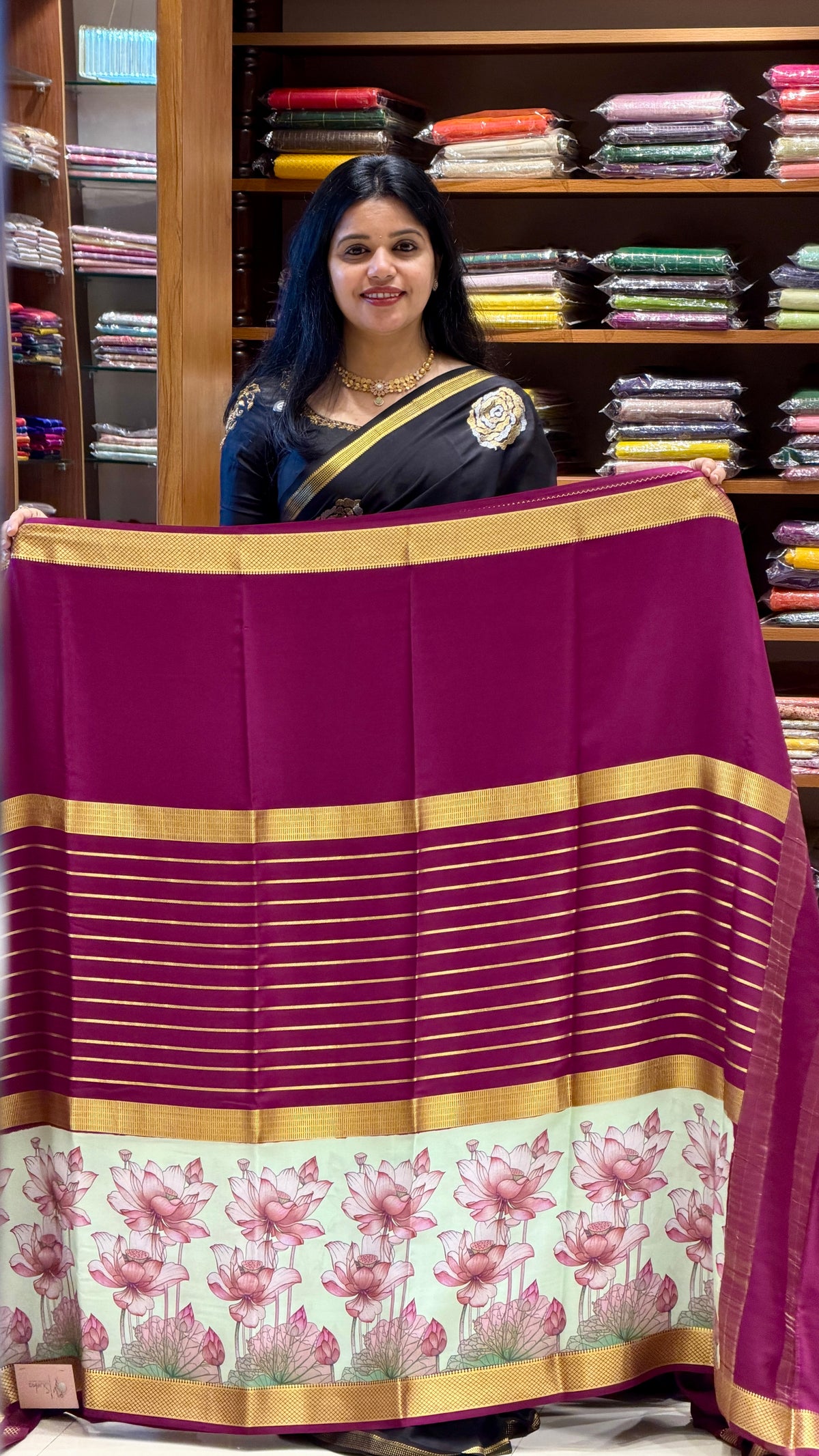 PURE MYSORE CREPE SAREE PSH679-WINE