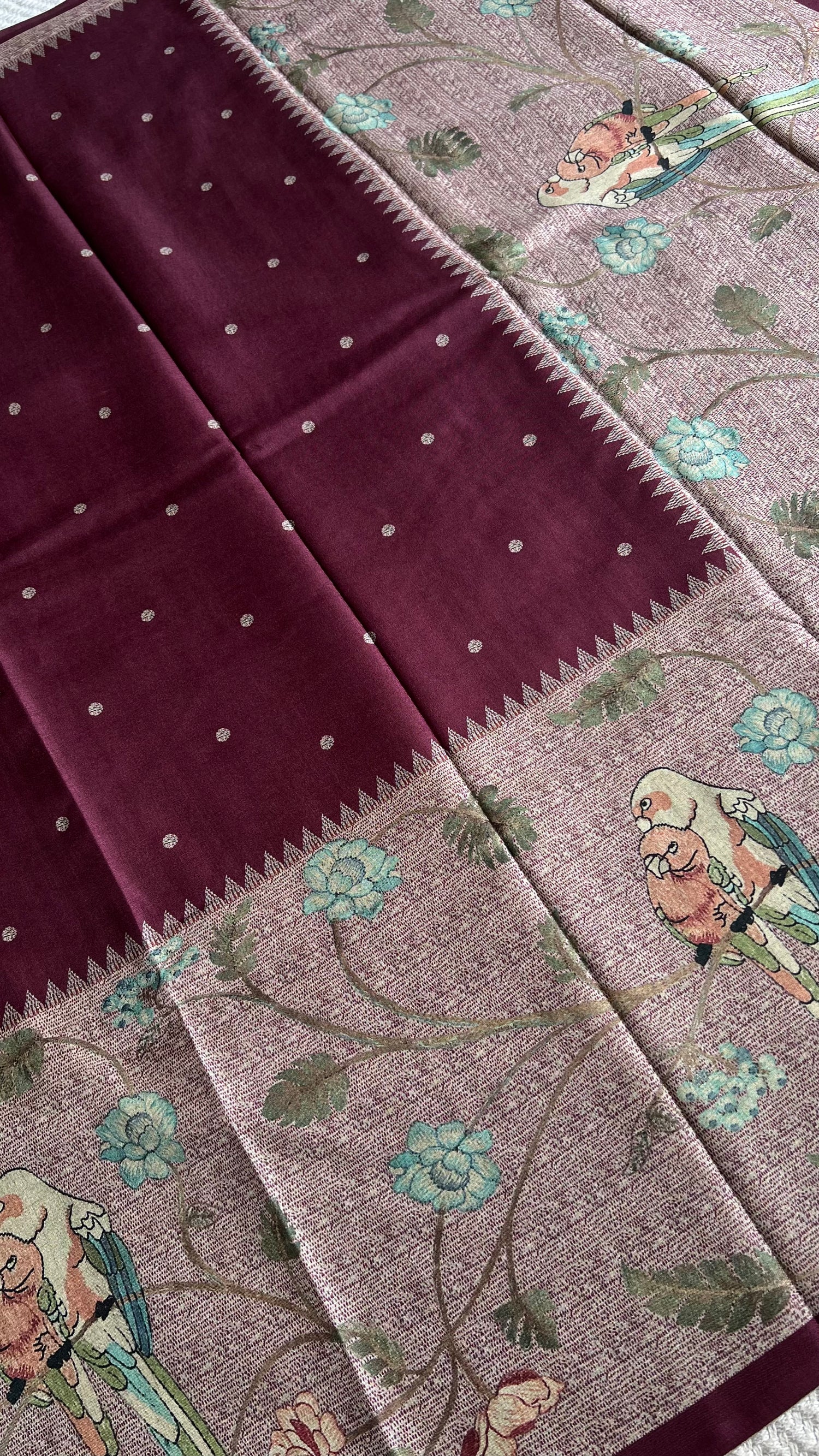 TUSSER SILK SAREE SUV5209-WINE