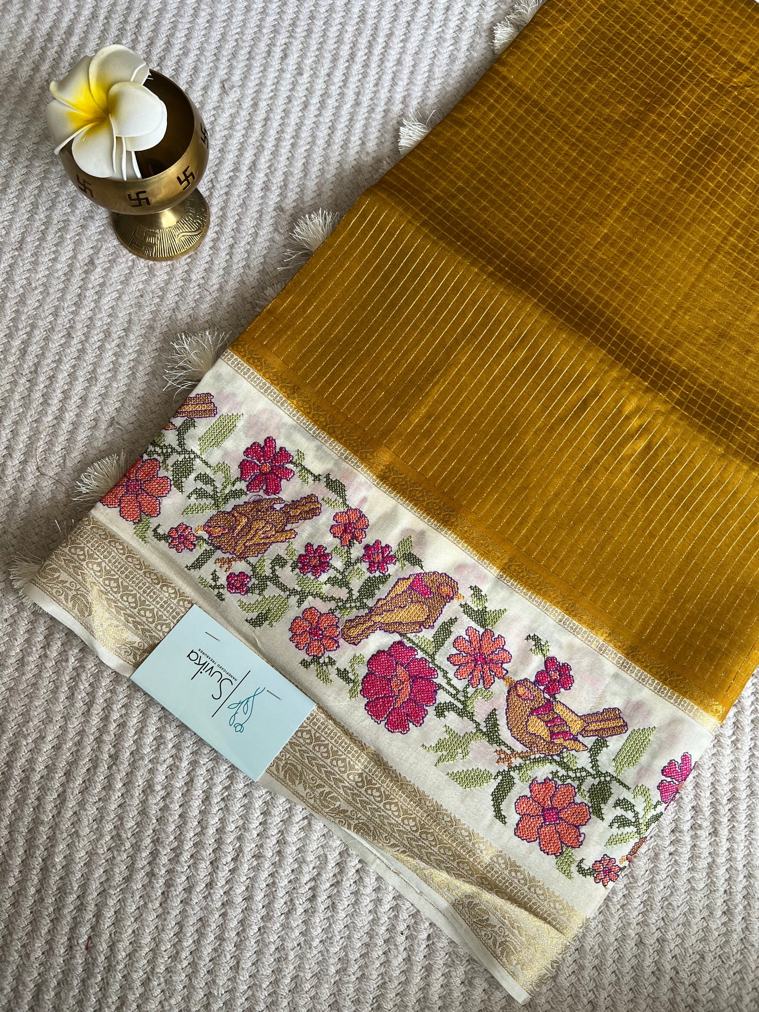 SUV5378-MUSTARD WITH OFFWHITE