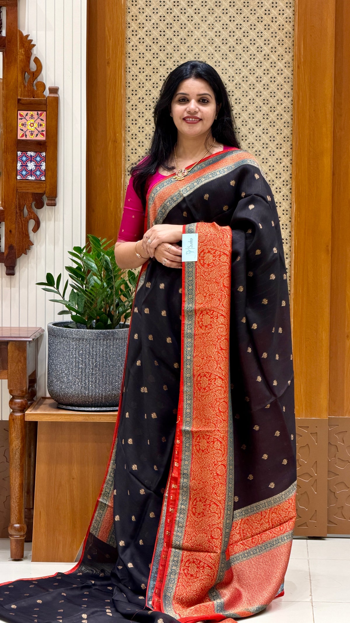 BANARASI DUPION SILK SUV5725-BLACK