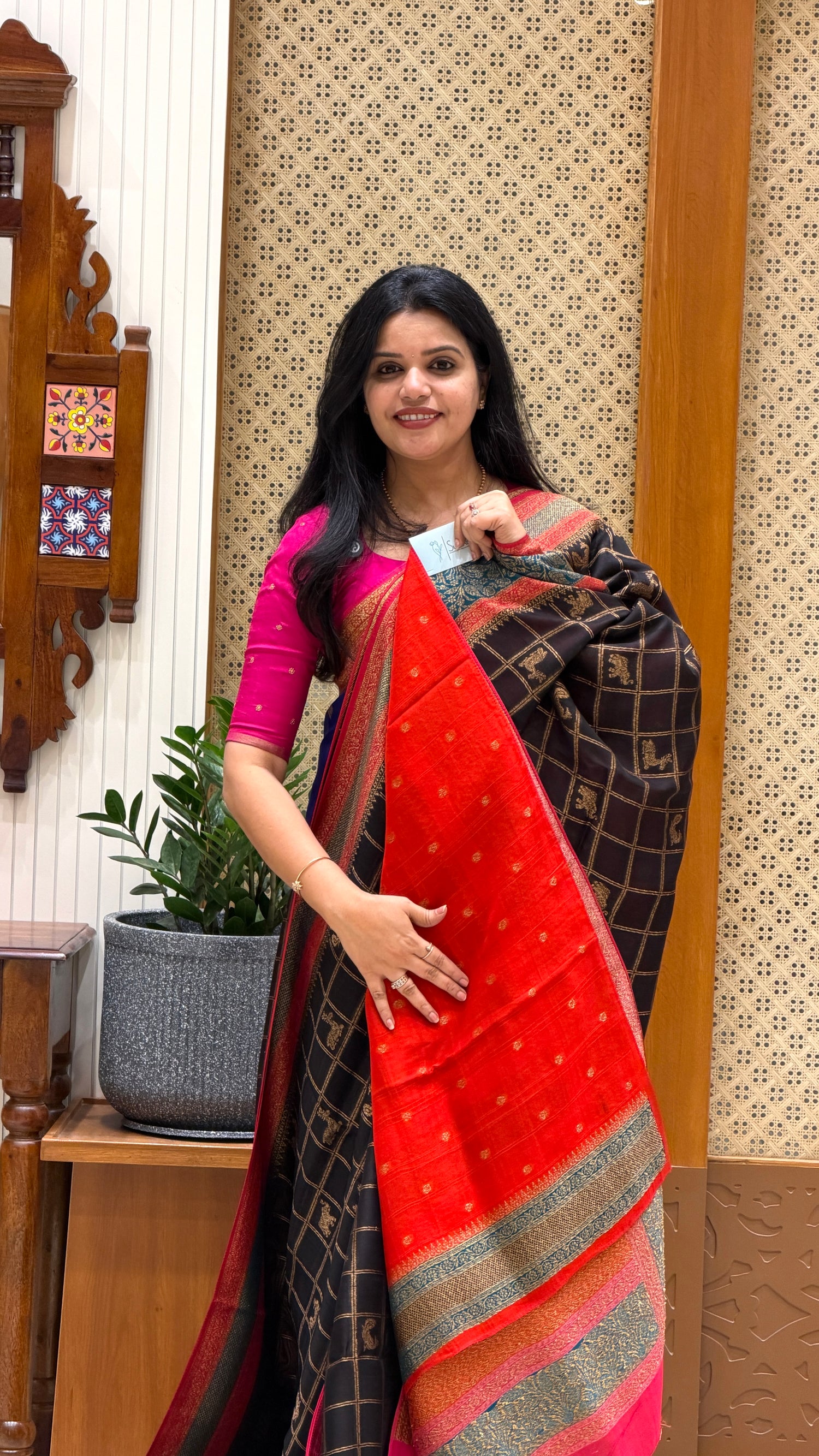 BANARASI DUPION SILK SUV5722-BLACK