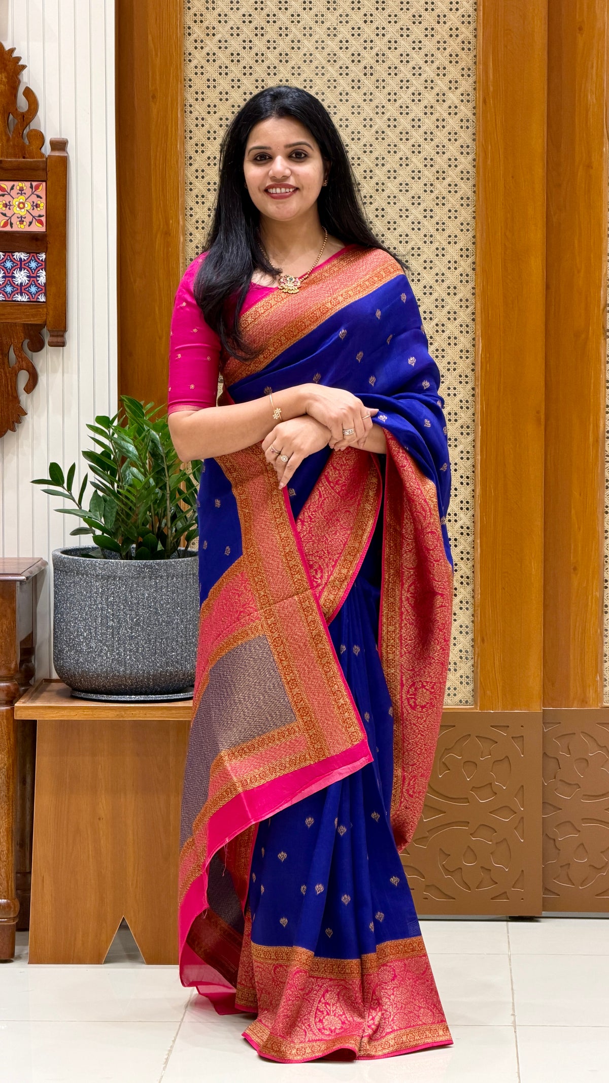 BANARASI DUPION SILK SUV5725-BLUE