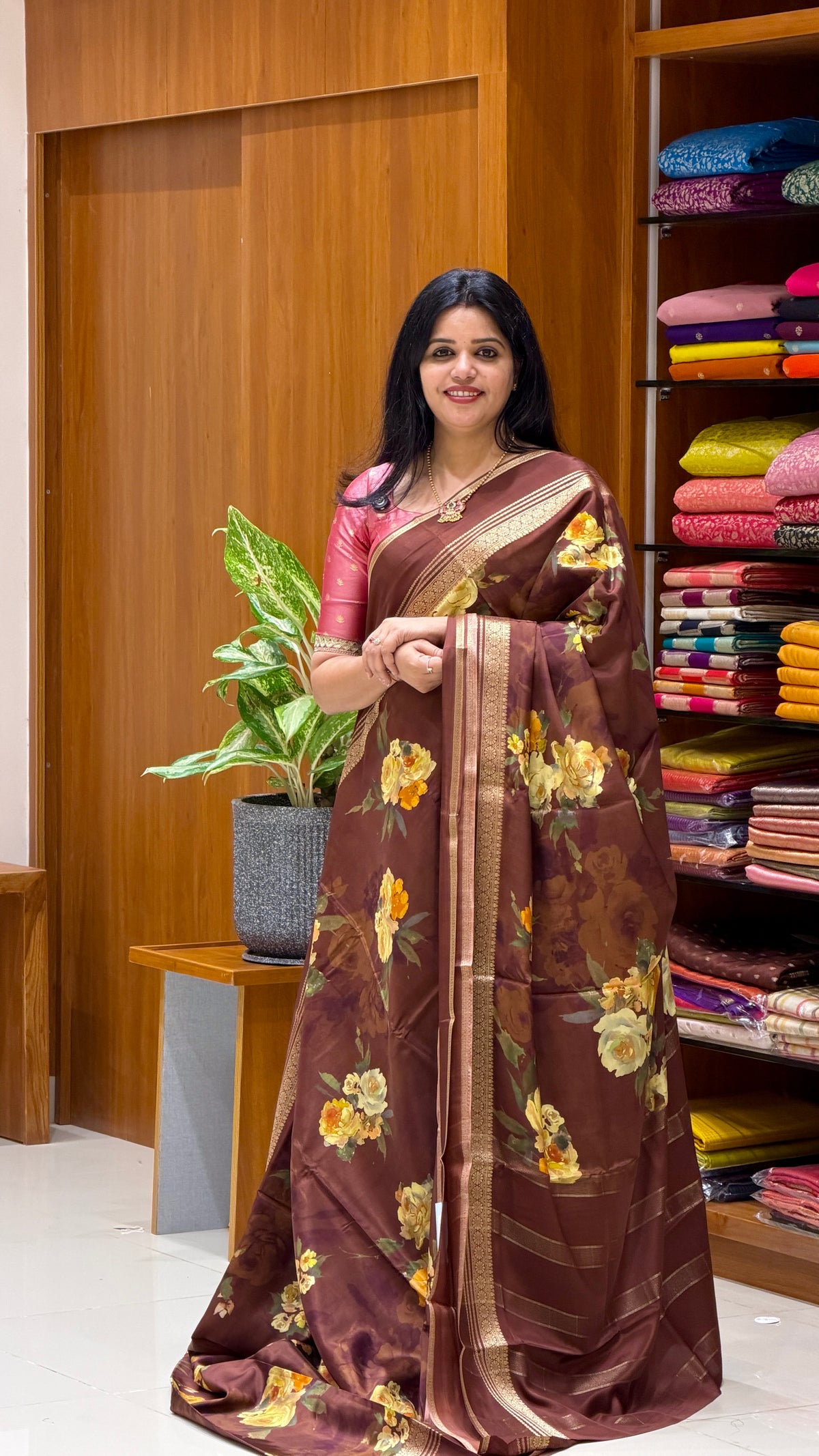 CREPE SILK SUV5396-BROWN