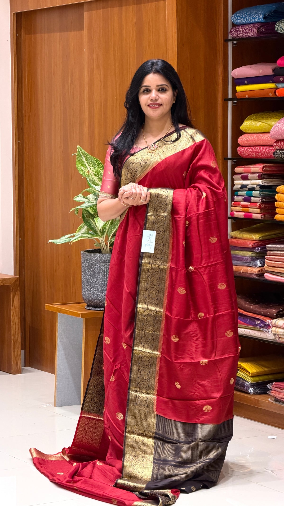 CREPE KANCHI SILK SUV5669-MAROON WITH BLACK