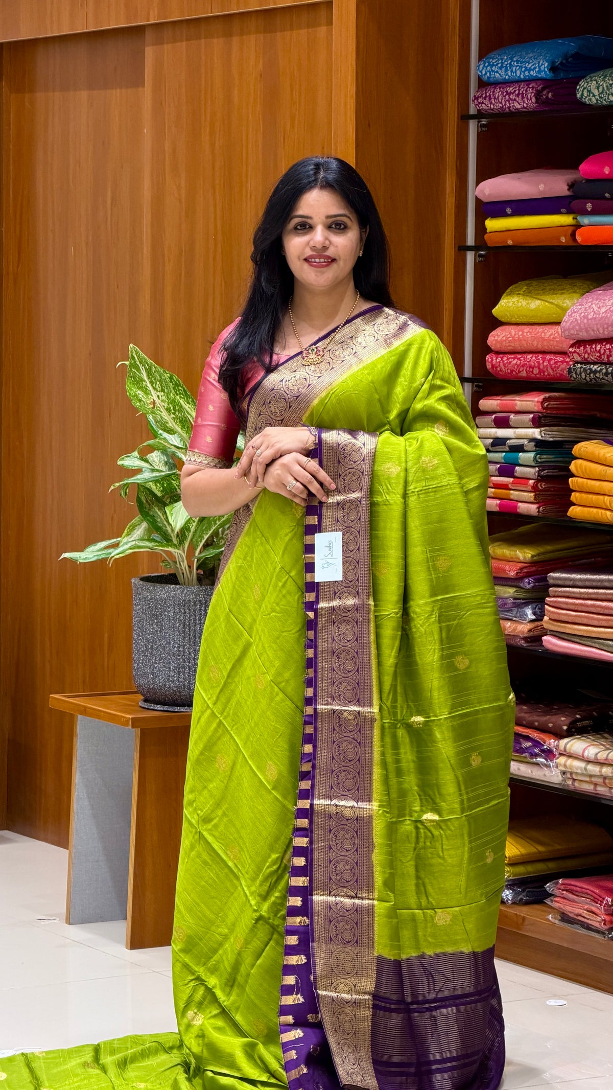 CREPE KANCHI SILK SUV5669-PISTA WITH PURPLE