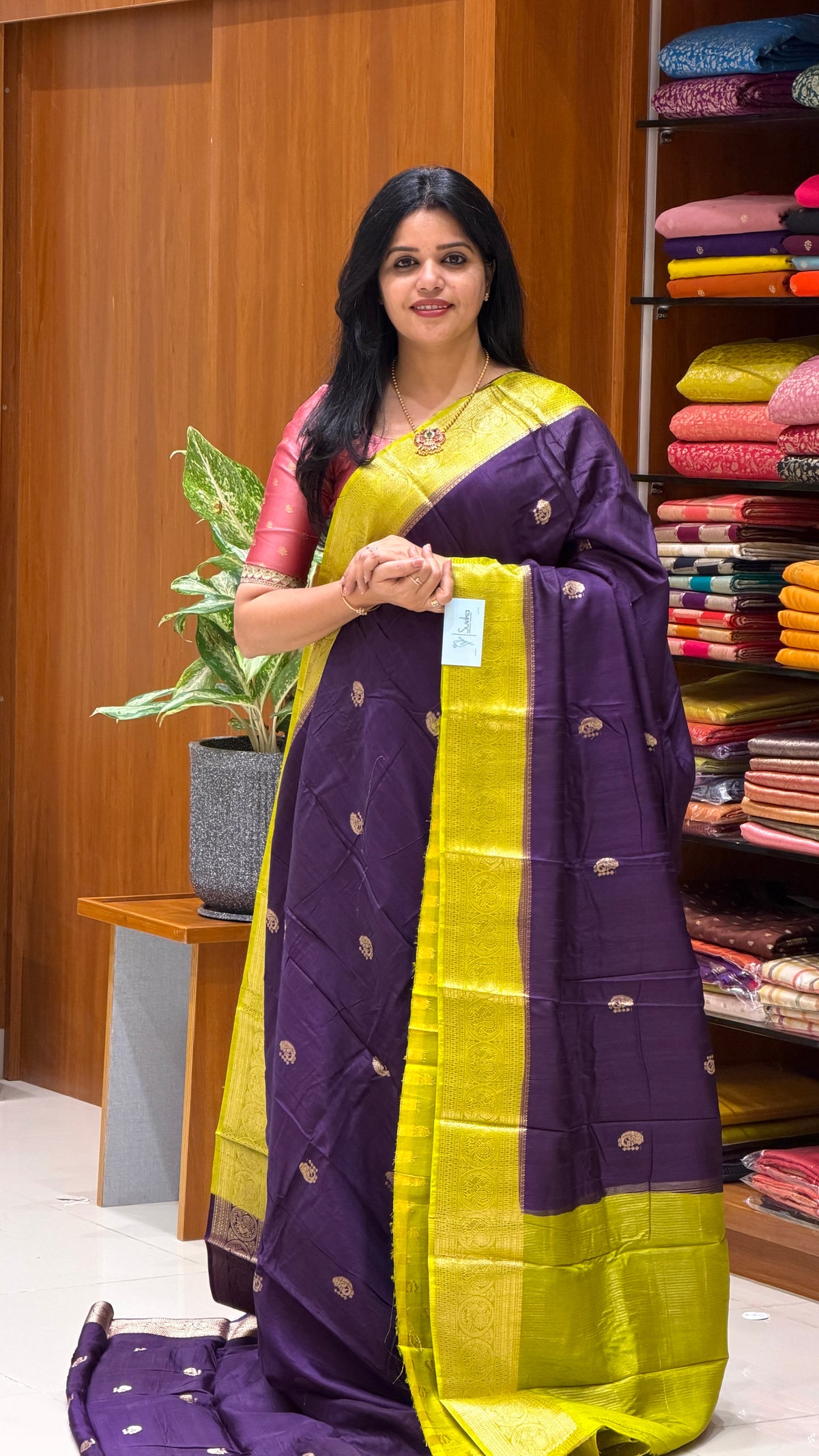 CREPE KANCHI SILK SUV5669-PURPLE WITH MINTGREEN