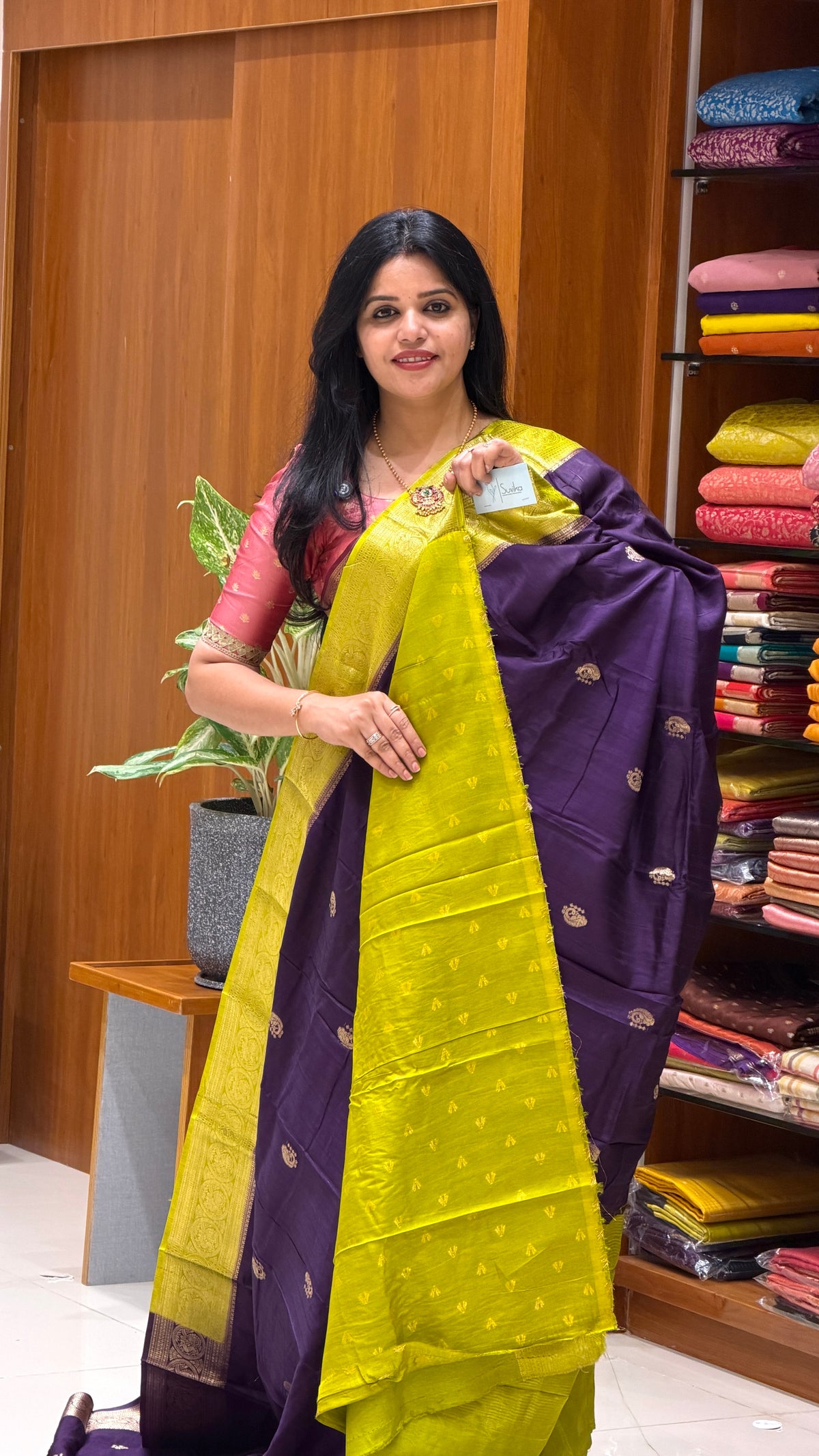 CREPE KANCHI SILK SUV5669-PURPLE WITH MINTGREEN
