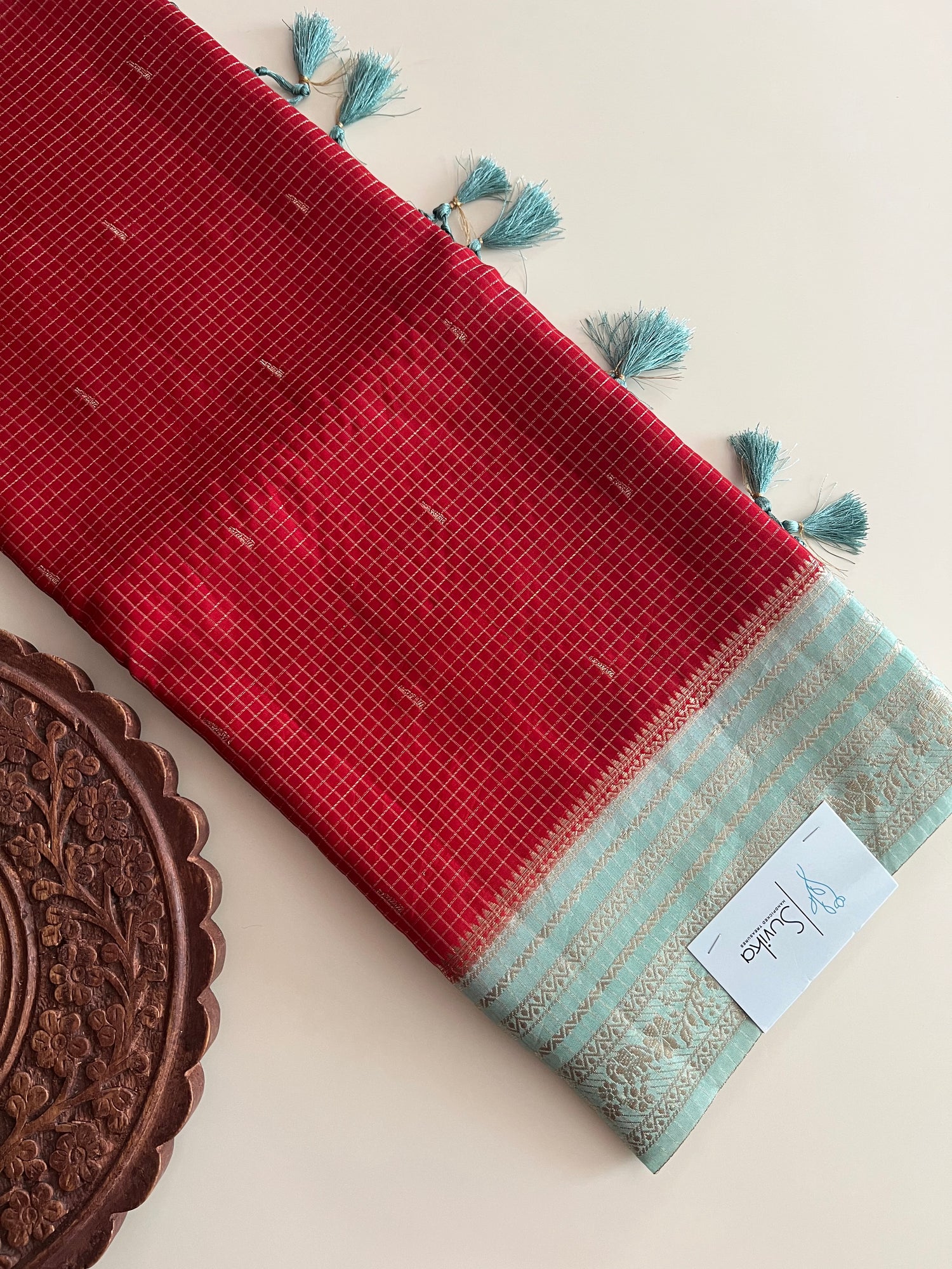 SUV3673-RED WITH SEAGREEN