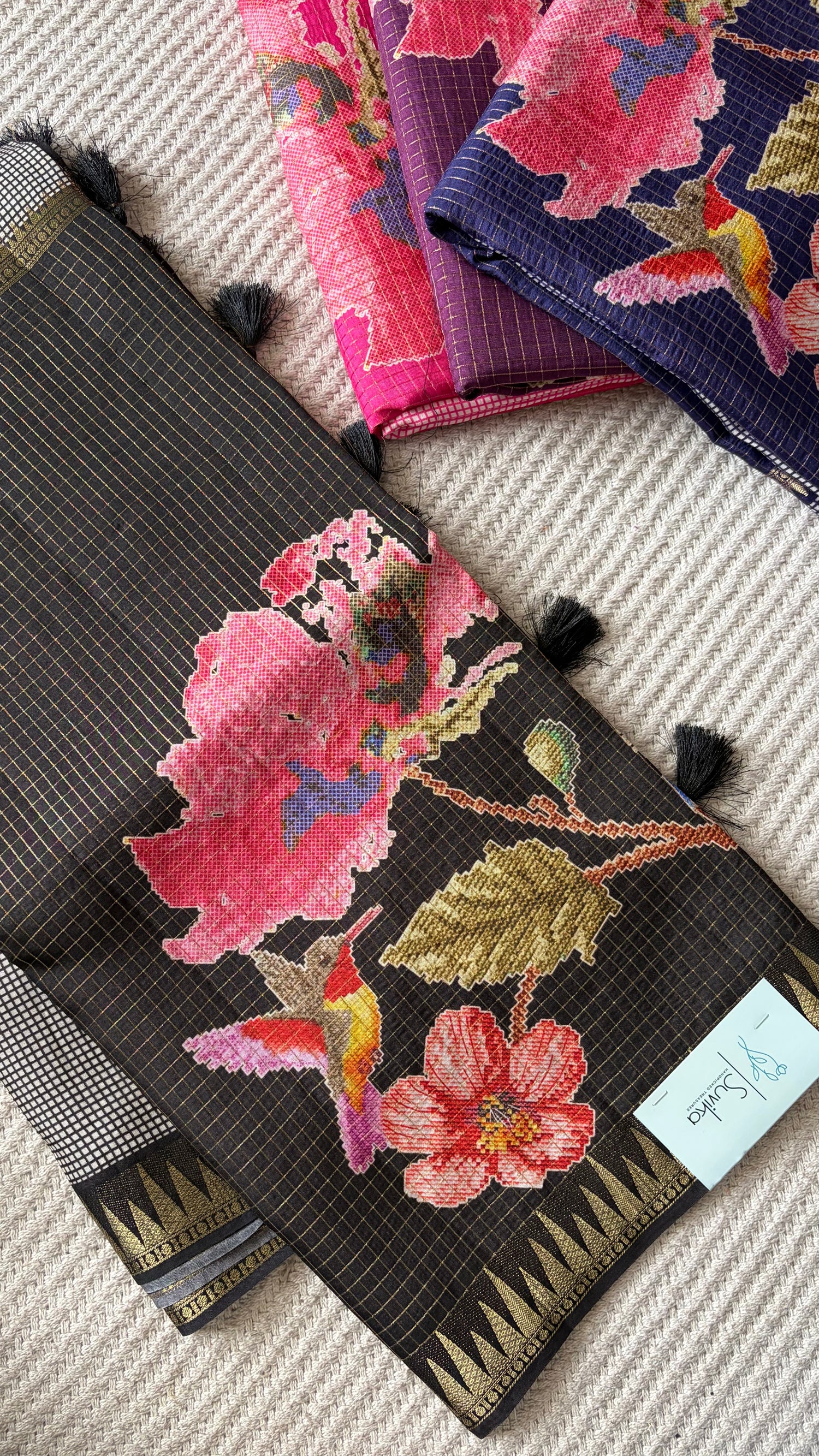 CREPE SILK SAREE SUV5481-BLACK