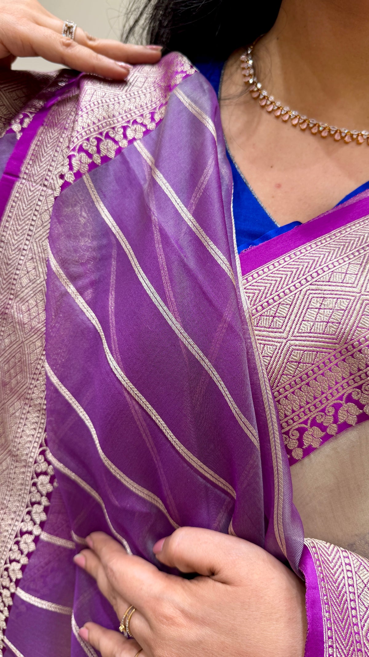 PURE TISSUE SAREE PSJV363-MAGENTA