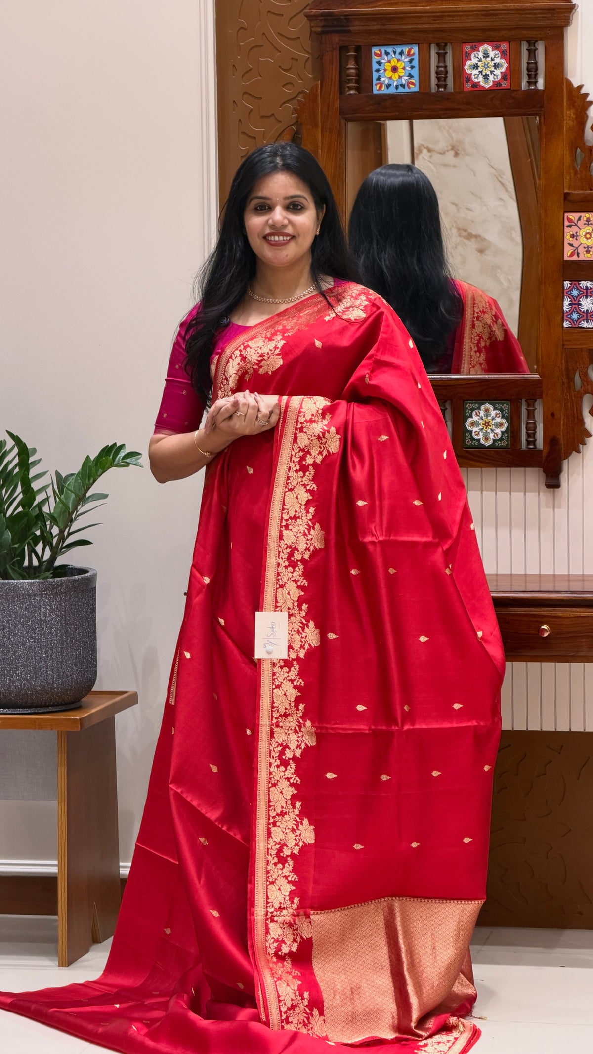 PURE BANARASI SILK SAREE PSGM474-RED