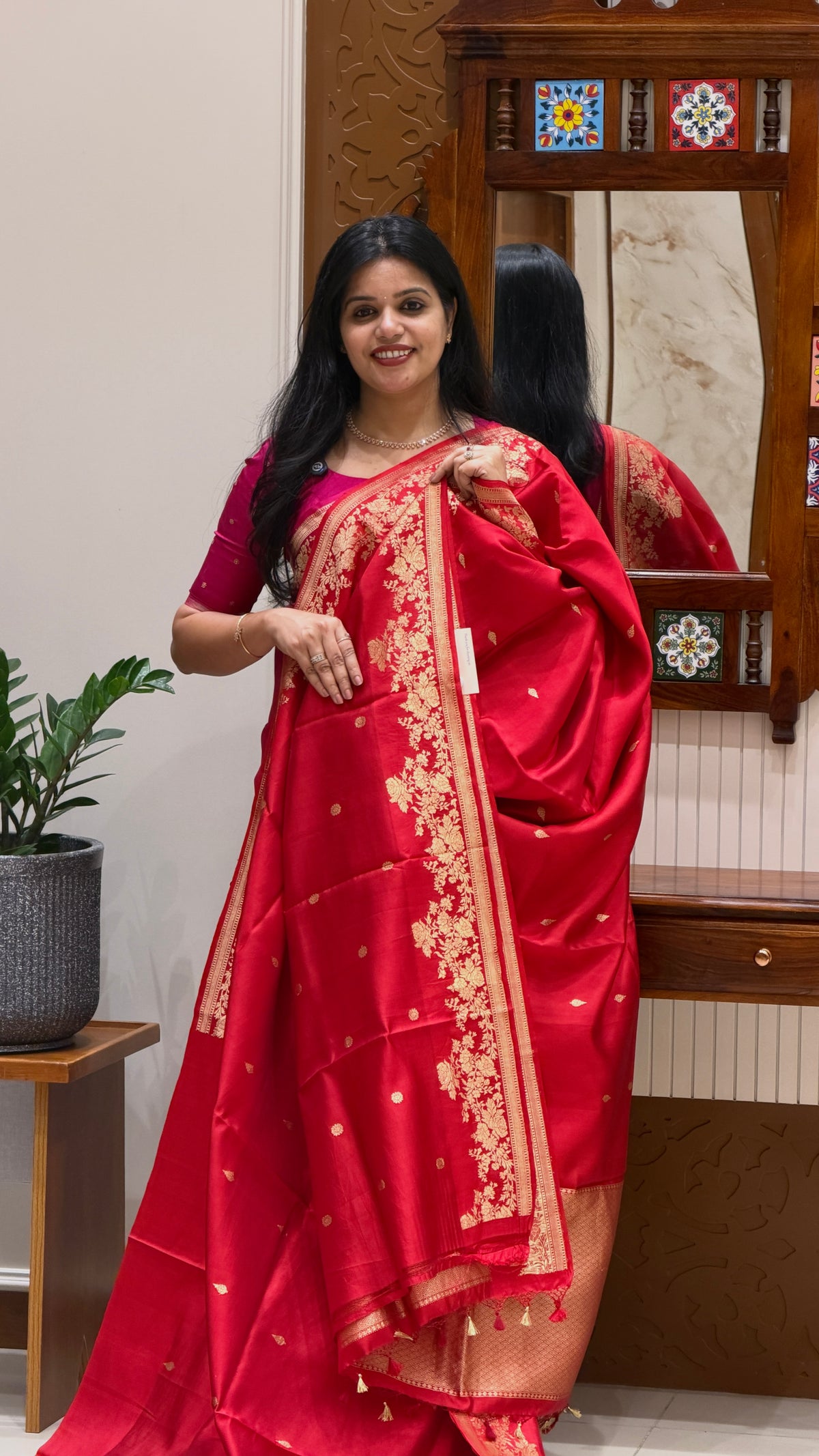 PURE BANARASI SILK SAREE PSGM474-RED