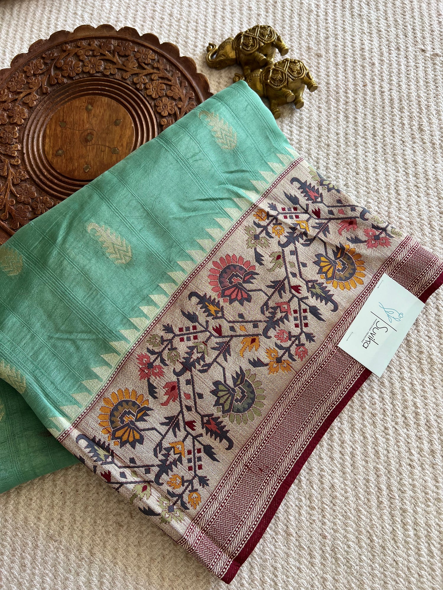 SUV3823- SEAGREEN WITH PINK