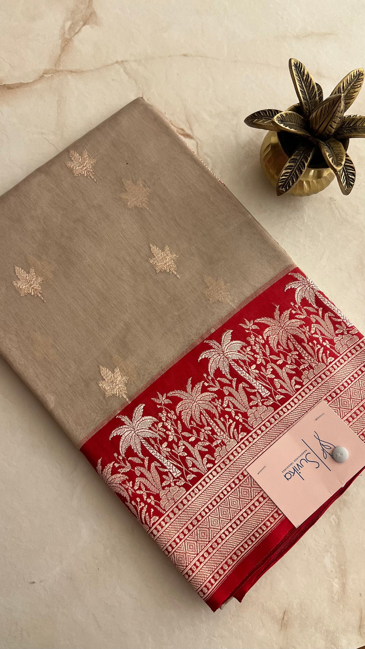 PURE TISSUE SAREE PSJV368-RED