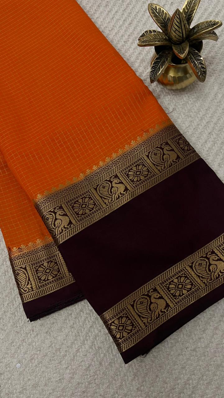 SUV3428 -ORANGE WITH COFFFE BROWN