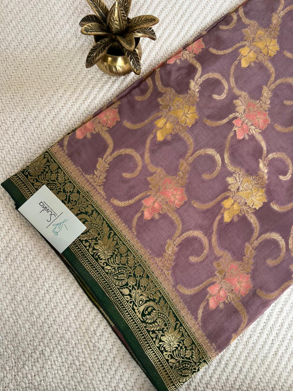 SUV3952-LAVENDER WITH BOTTLEGREEN