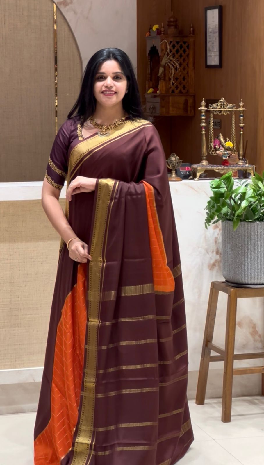 PSUV175-ORANGE WITH COFFEE BROWN