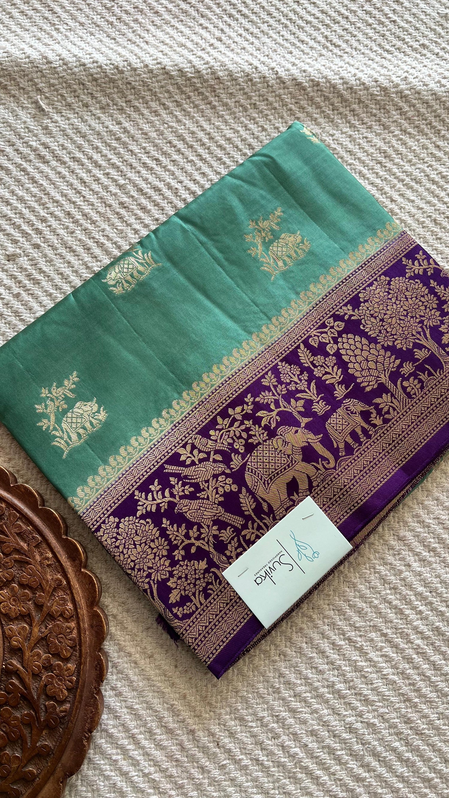 SUV3788- SEAGREEN WITH PURPLE