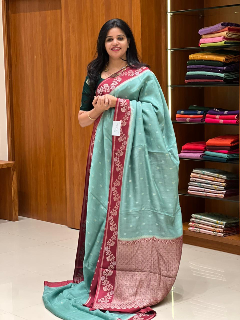 SUV3821- SEAGREEN WITH PINK