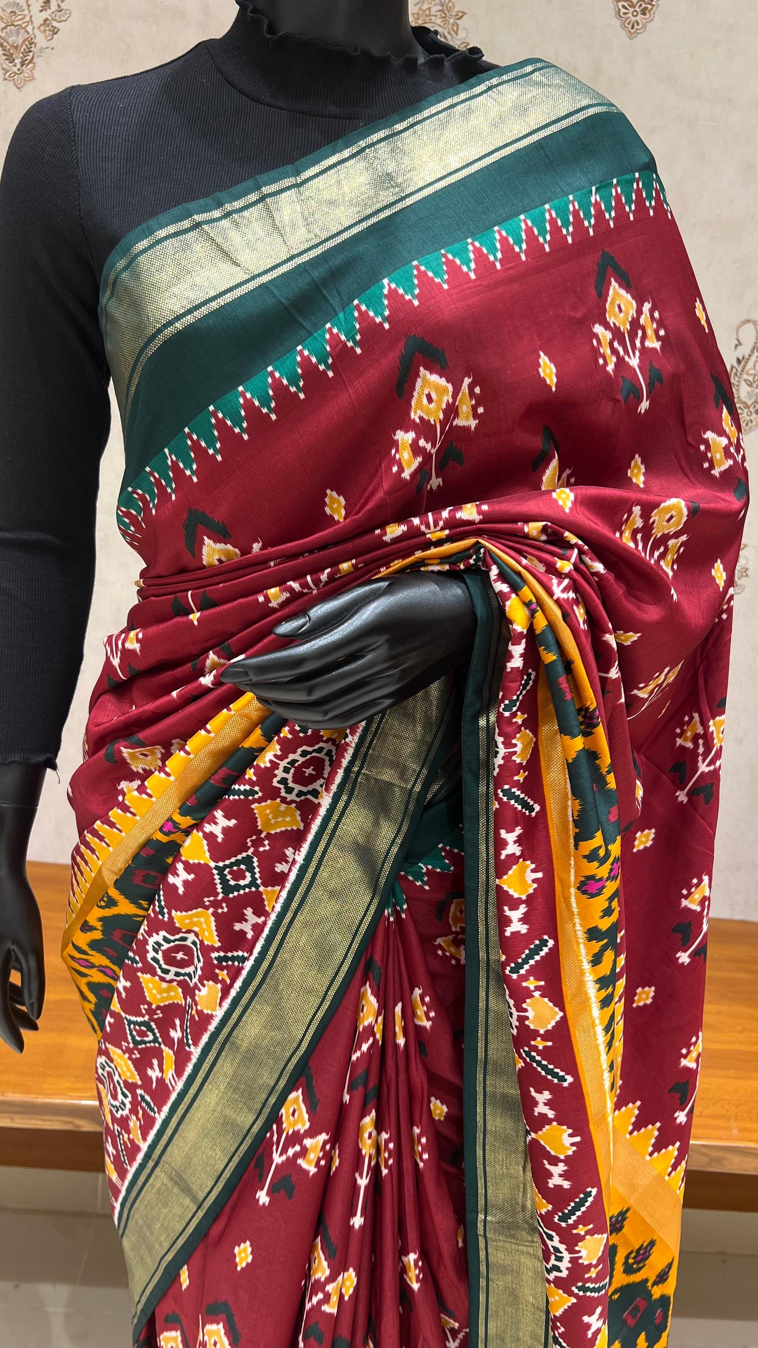 SUV3890- MARRON WITH BOTTLEGREEN