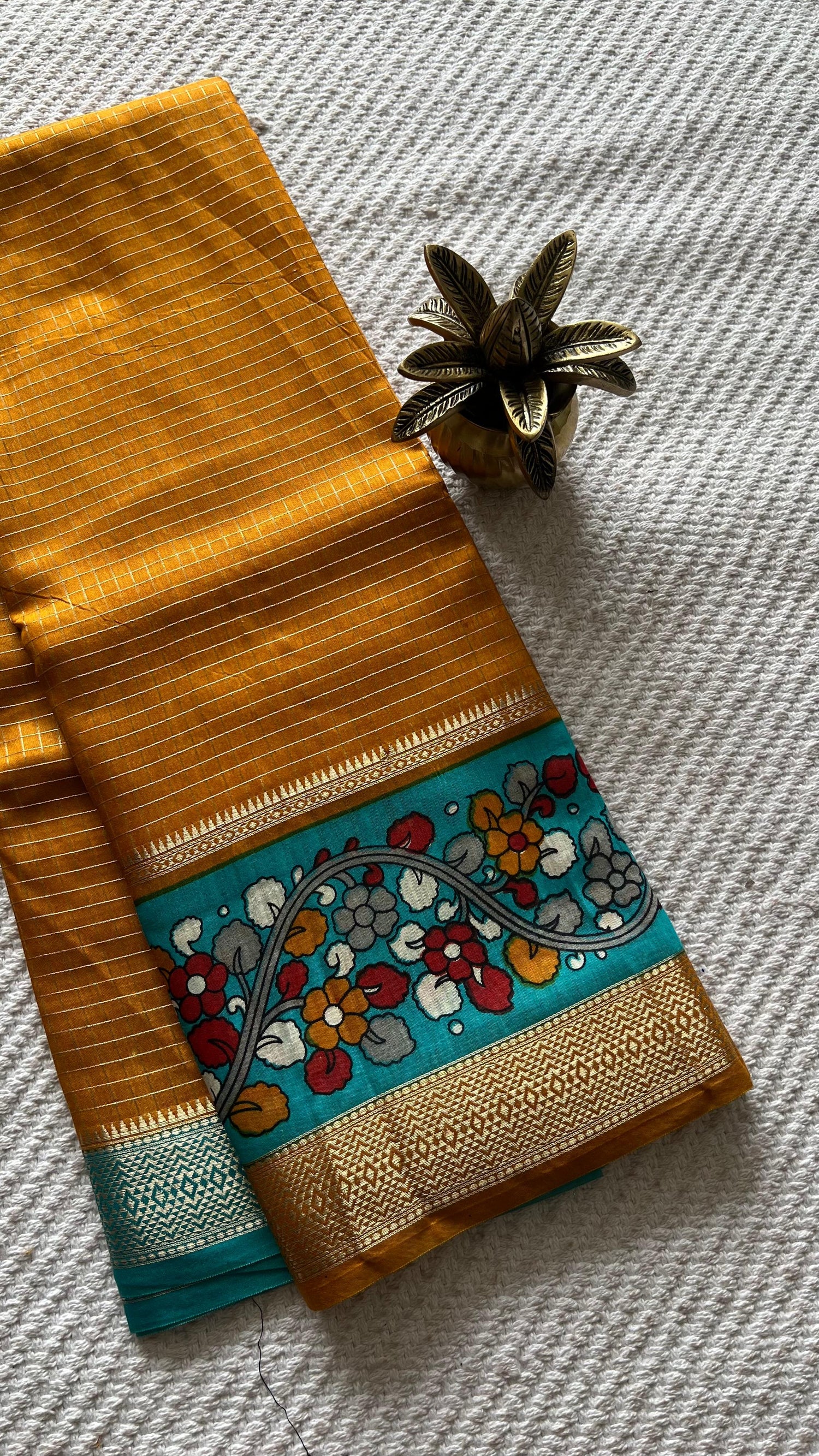 SUV3907- MUSTARD WITH SKYBLUE