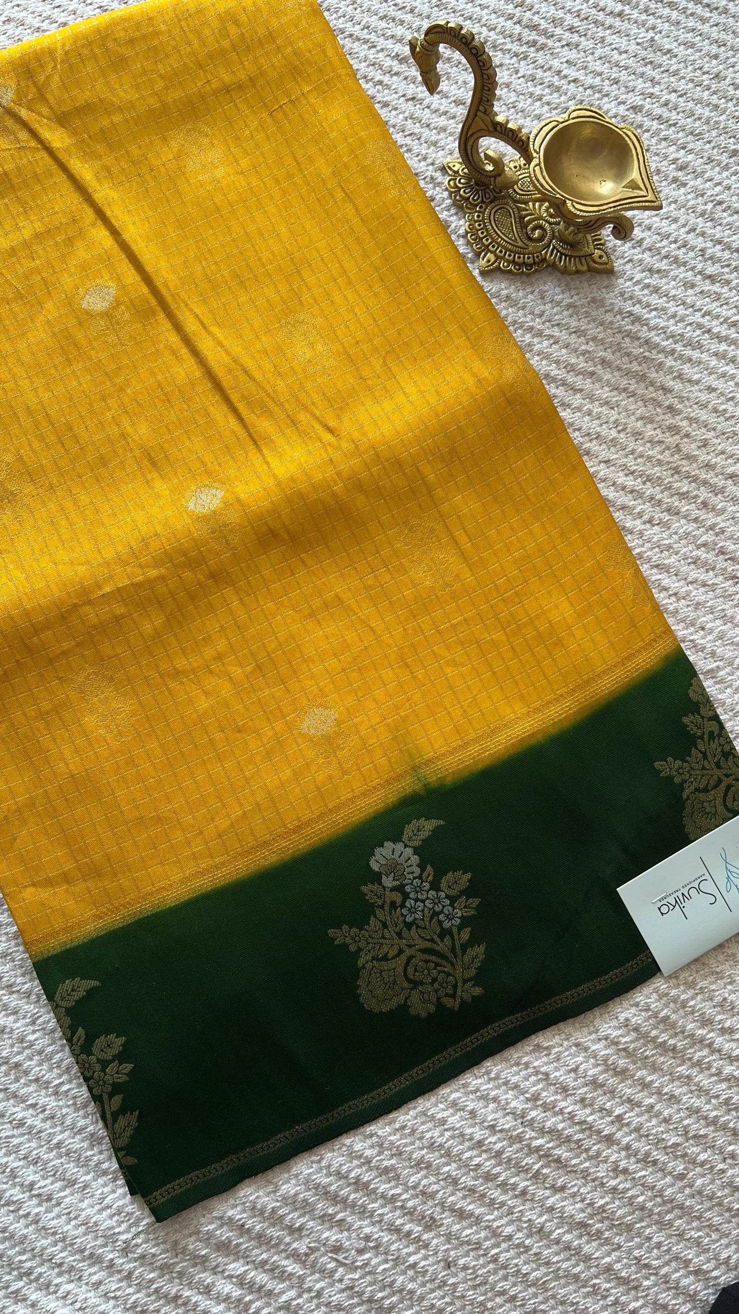 SUV3950-MUSTARD WITH BOTTLEGREEN