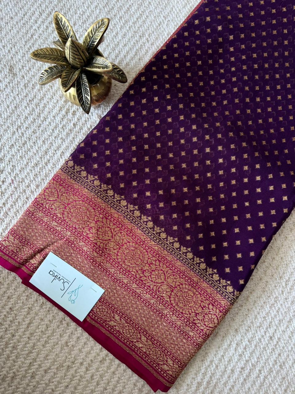 PSUV241-PURPLE WITH PINK PURE GEORGETTE SAREE