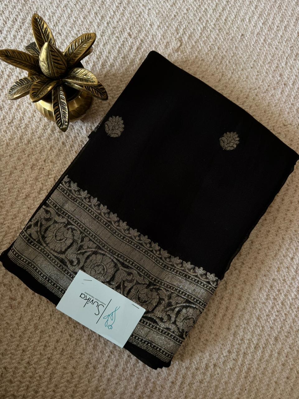 SUV398 - BLACK PURE CHIFFON