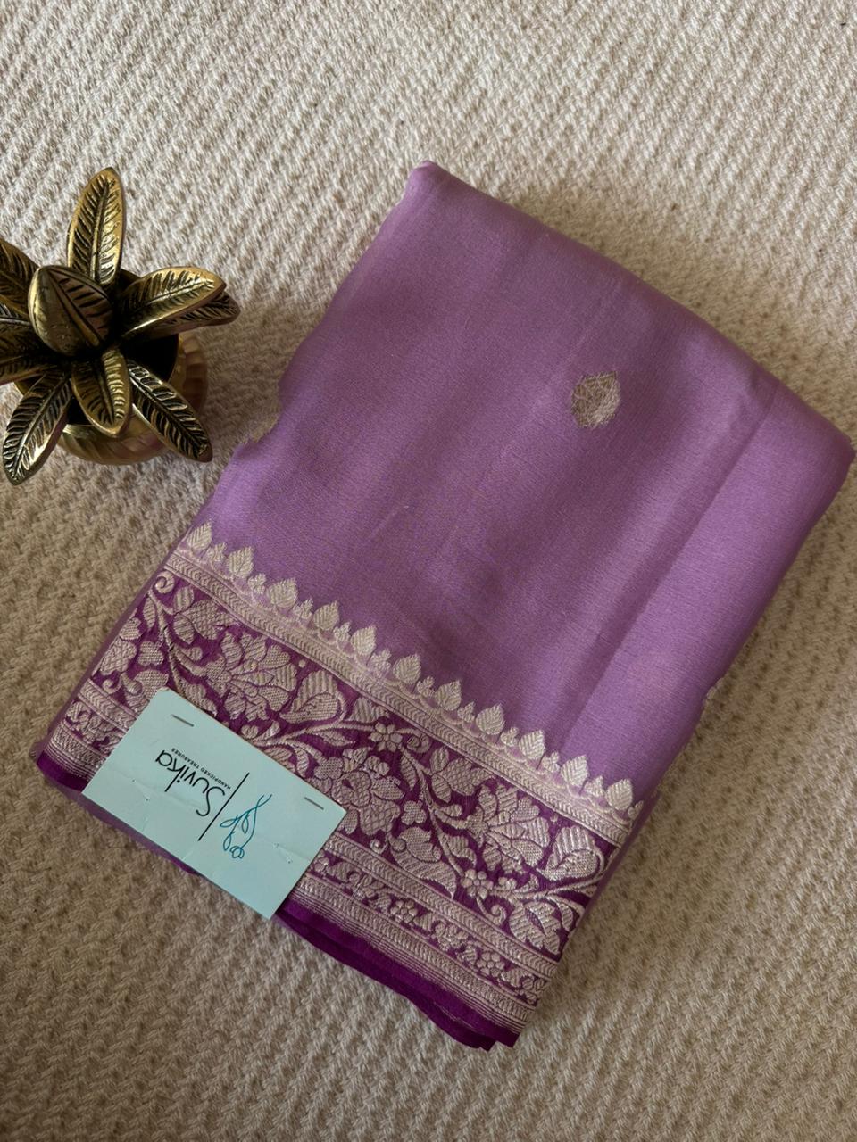 SUV399 - LAVENDER WITH MAGENTA PURE CHIFFON