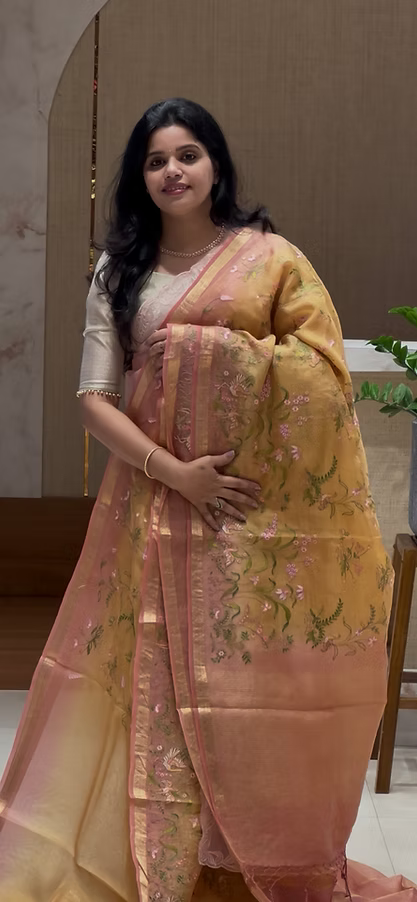 SUV3082- GOLD WITH PEACH PURE TISSUE