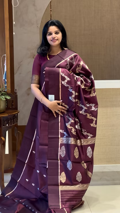 SUV3074-WINE PURE MANGO SILK