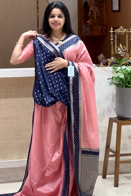 SUV2976-ONION PINK WITH NAVYBLUE